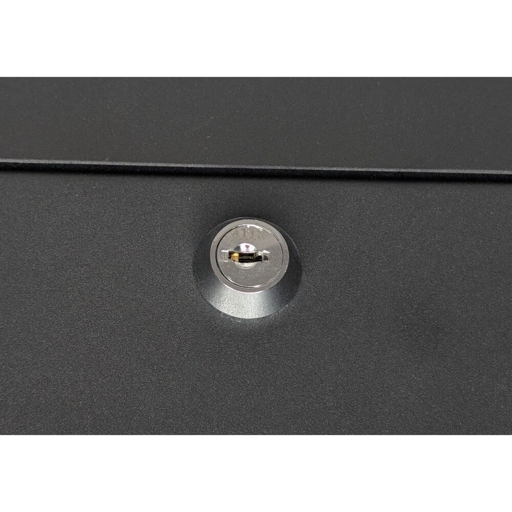 Large Lockable Cash Box with Money Tray & Key, Black, 11.8x9.45x3.54 - Picture 10 of 10